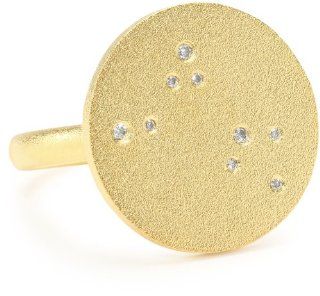 Ella Poe "Constellations" 14k Vermeil Aries Diamond Ring, Size 7 Jewelry