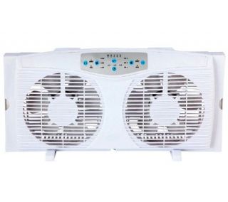 Optimus 8 Reversible Twin Window Fan with Thermostat —