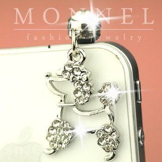 ip445 Cute Poodle Puppy Dog Anti Dust Plug Cover Charm for iPhone 3.5mm Cell Phone Cell Phones & Accessories