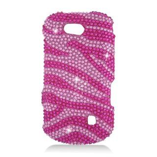 Eagle Cell PDZTEX501S302 RingBling Brilliant Diamond Case for ZTE Groove X501   Retail Packaging   Hot Pink Zebra Cell Phones & Accessories