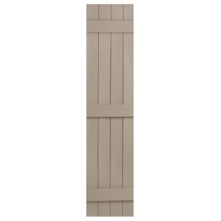 Severe Weather 2 Pack Sandstone Board and Batten Vinyl Exterior Shutters (Common 71 in x 14 in; Actual 71 in x 14.31 in)