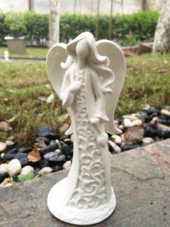 Elegant White Porcelain 'Heart in Hand Series' Angel Figurine 9"h X 4" Dia   Individual Nativity Figurines