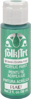 Folk Art 491 Metallic 2 Ounce Acrylic Paint, Christmas Green