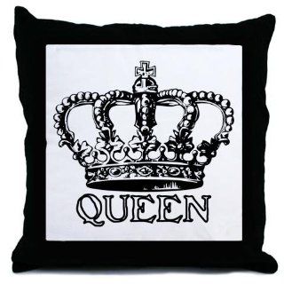 The Queen's Crown Black and White Decorative Throw Pillow, 18"  