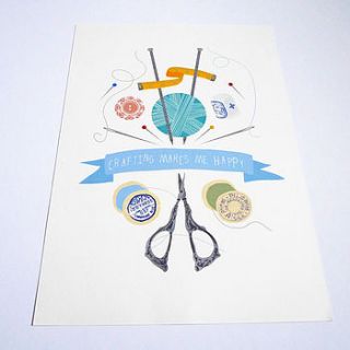'crafting makes me happy' print by tea & ceremony