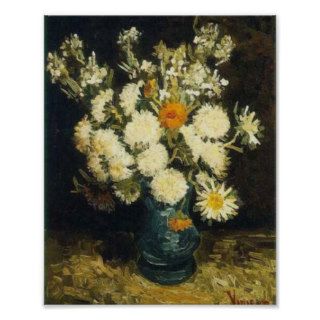 Van Gogh Flowers in a Blue Vase Posters
