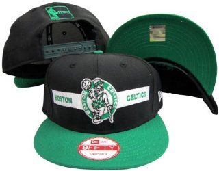Boston Celtics Black/Green Two Tone Snapback Adjustable Plastic Snap Back Hat / Cap  Sports Fan Baseball Caps  Sports & Outdoors