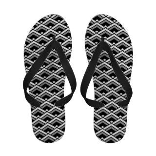 Black And White Geometric Pattern Sandals