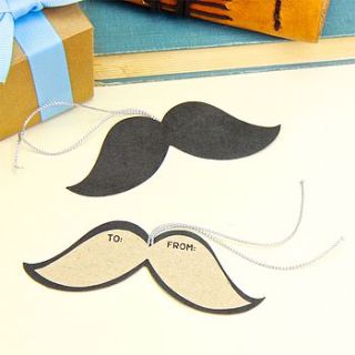 moustache shape gift tag by lisa angel homeware and gifts