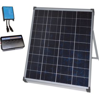 NPower Crystalline Solar Panel Kit with Stand, Charge Controller and Inverter — 80 Watts, 12 Volt