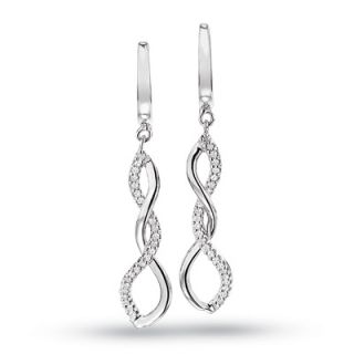 CT. T.W. Diamond Twine Drop Earrings in 10K White Gold   Zales