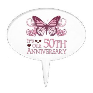 50th Wedding Aniversary (Butterfly) Cake Toppers