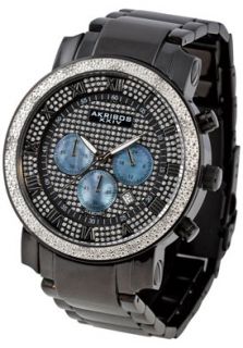 Akribos XXIV AK439BK  Watches,Mens Large Dial Diamond Quartz Chronograph Bracelet, Chronograph Akribos XXIV Quartz Watches