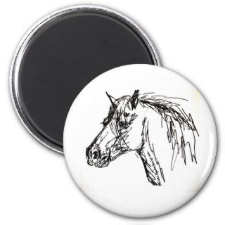 Draft Horse Simple Sketch Fridge Magnet