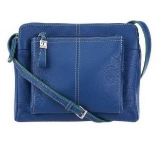 As Is Tignanello Leather Triple Compartment Crossbody Bag —