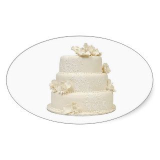 Oval Wedding Favor Seals Three Layer Wedding Cake Sticker