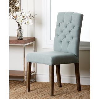 Colin Blue Linen Tufted Dining Chair Abbyson Living Dining Chairs