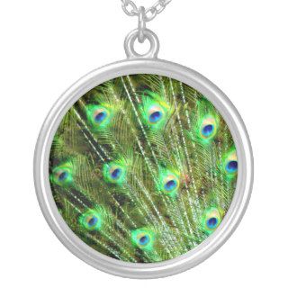 Elegant Dramatic Peacock Plumage Pattern Custom Necklace