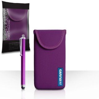 Nokia Asha 503 Case Purple Neoprene Pouch Cover With Caseflex Logo With Stylus Pen Cell Phones & Accessories