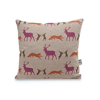 animal linen cushion by rawxclusive