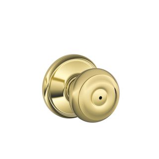 Schlage Bright Brass Round Push Button Lock Residential Privacy Door Knob