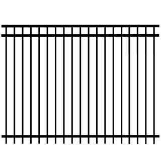 Merchants Metals 6 ft x 8 ft Black Galvanized Steel Fence Panel