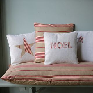 vintage linen noel gift cushion by angel linens
