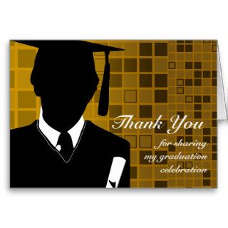 Graduation Thank You Card Mosaic Gold