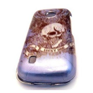 Tracfone LG 505c Blue Wing Skull Design HARD Case Skin Cover Protector Accessory Straight Talk Cell Phones & Accessories