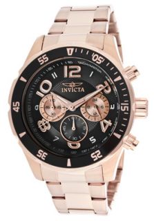 Invicta 12914  Watches,Mens Pro Diver Chronograph Black Textured Dial 18k Rose Gold Plated Stainless Steel, Chronograph Invicta Quartz Watches