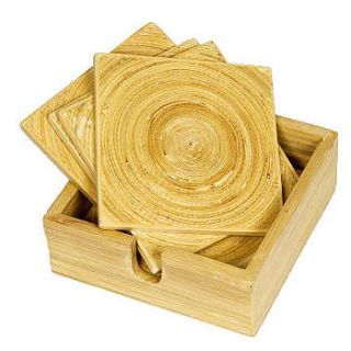 bamboo coasters and holder by biome lifestyle