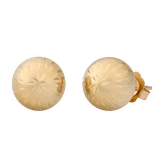 Fremada 14k Yellow Gold 8mm Diamond cut Ball Earrings Fremada Gold Earrings