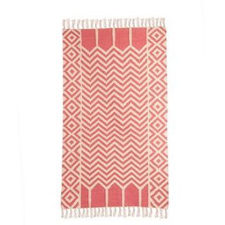 geometric wool rug pink by hunter jones