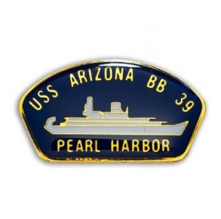 K Chang Hawaii Lapel or Hat Pin USS Arizona Black, Yellow One Size Clothing