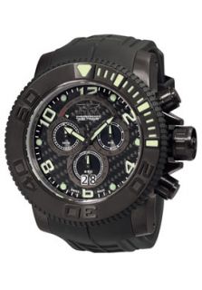 Invicta 0414  Watches,Mens Pro Diver Chronograph Black Carbon Fiber Dial Black Polyurethane, Chronograph Invicta Quartz Watches