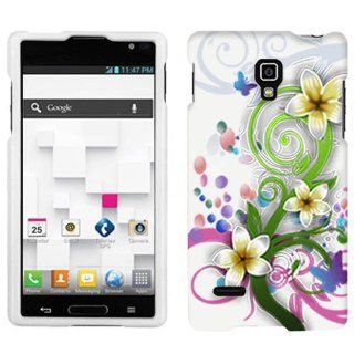 LG Optimus L9 Tropical Flower on White Cover Cell Phones & Accessories