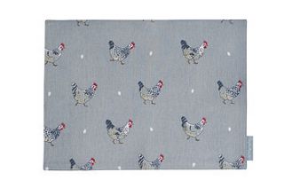 chicken fabric placemat by sophie allport