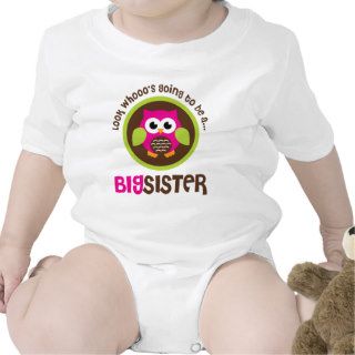 Look Whoos Going to be a Big Sister Owl T Shirts