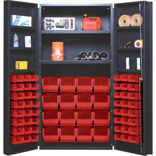 Quantum Storage Cabinet With 64 Bins — 36in. x 24in. x 72in. Size  Storage Bin Cabinets