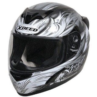 Xpeed Helmet XP 509 Valor Helmet (Silver, Medium) Automotive