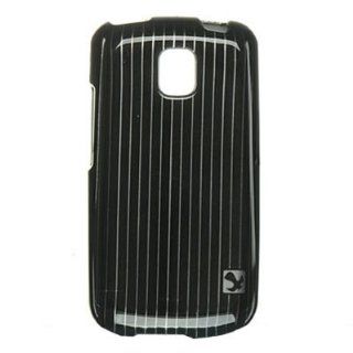 LG P509 / OPTIMUS T PROTECTOR CASE   BLACK LINES Cell Phones & Accessories