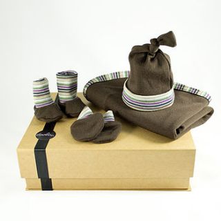 new born baby merino gift set – brown one by asolon
