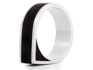 'dual' wood and silver ring by shiruba tree