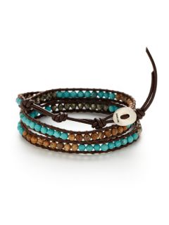 Multi Bead & Leather Cord Wrap Bracelet by Chan Luu