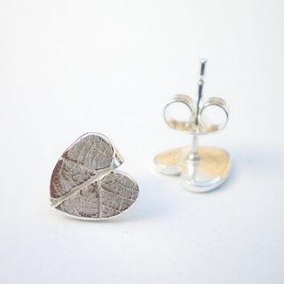 little silver leaf earrings by ali bali jewellery