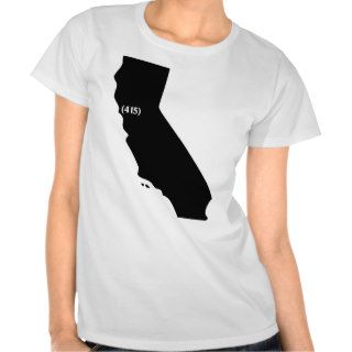 Area Code 415, California, Bay Area Tee Shirts