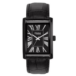 Mens Caravelle by Bulova Watch with Rectangular Black Dial (Model