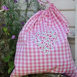 pink gingham ballet / pe bag by the fairground