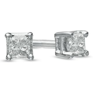 10 CT. T.W. Princess Cut Diamond Solitaire Stud Earrings in 14K