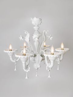Murano White Glass Chandelier by Sarlo
